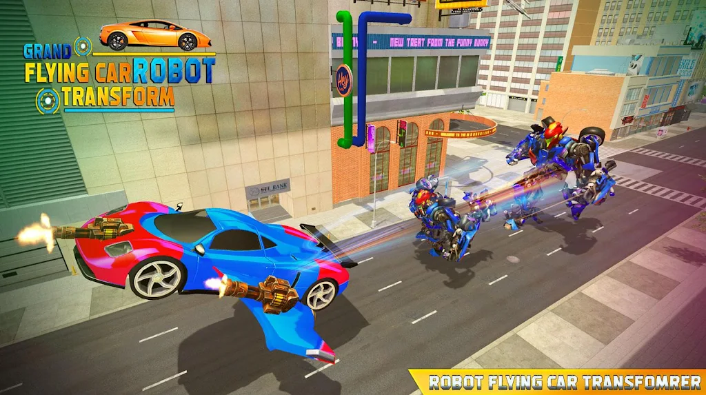 Flying car robot shooting games simulation 2020 Screenshot 3