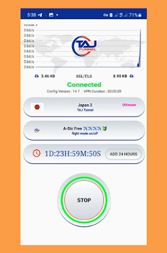 Taj Tunnel Plus Secure VPN Pro Screenshot 1