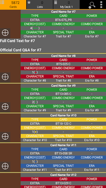 Database for Super Ball TCG Screenshot 3 