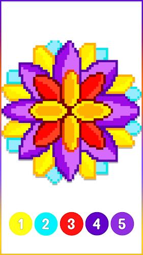 Mandala Pixel Art Coloring Screenshot 3