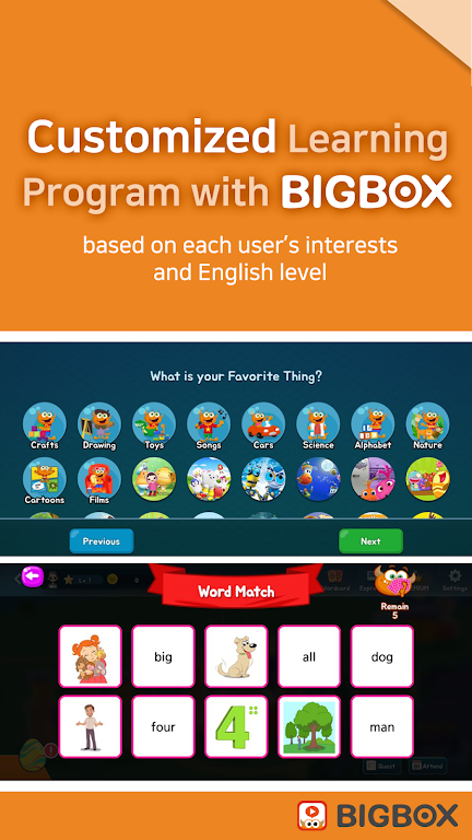 BIGBOX - Fun English Learning Screenshot 2