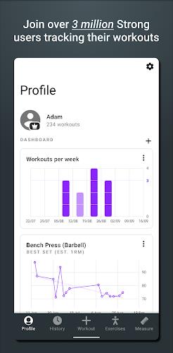 Strong Workout Tracker Gym Log Screenshot 1 