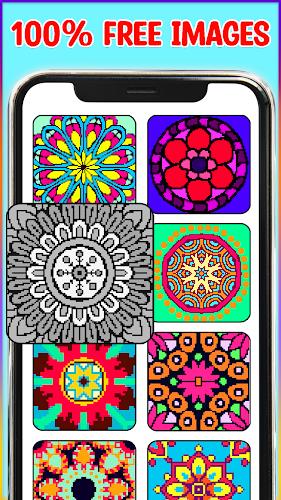 Mandala Pixel Art Coloring Screenshot 1