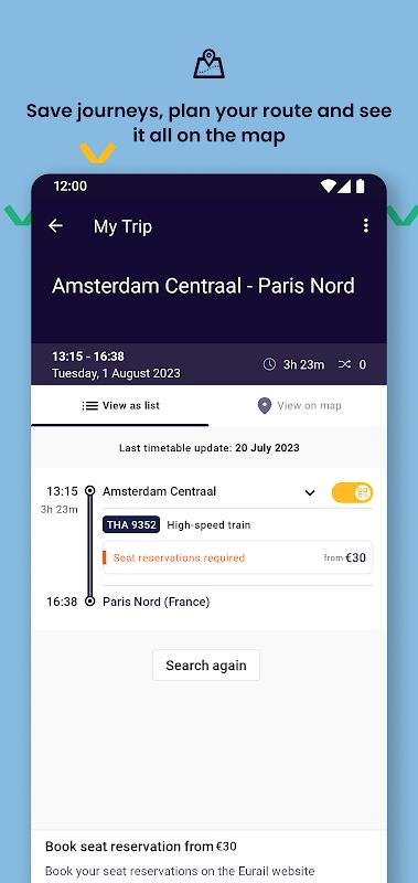 Eurail/Interrail Rail Planner Screenshot 2