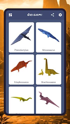 Origami dinosaurs paper shapes Screenshot 2 