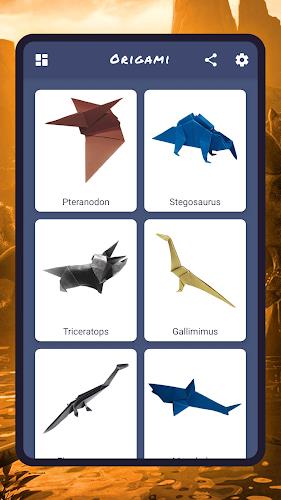 Origami dinosaurs paper shapes Screenshot 3