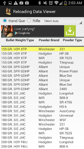 Reloading Assistant Screenshot 4