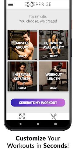 Exerprise Workout Meal Planner Screenshot 1 