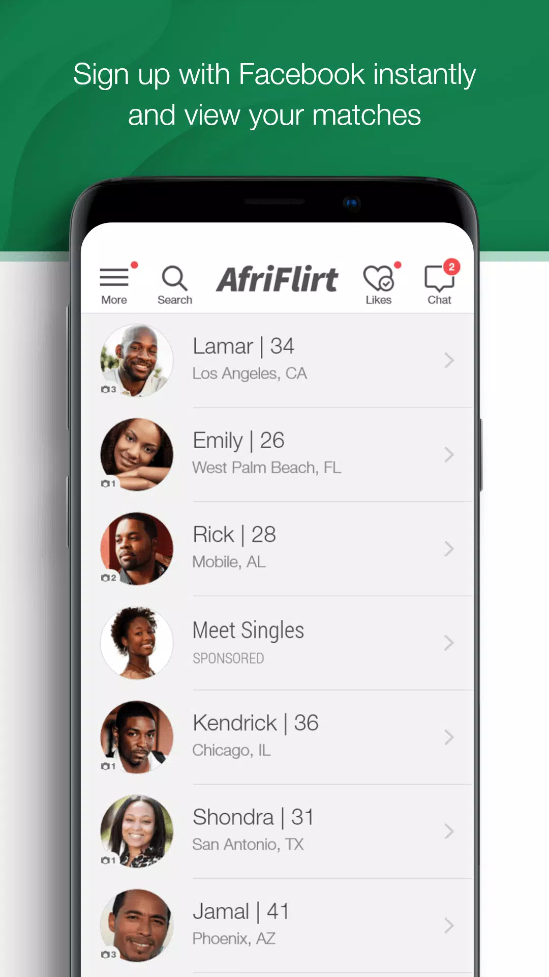 Afriflirt - Black Dating App Screenshot 1