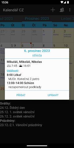 Kalendář CZ Screenshot 2