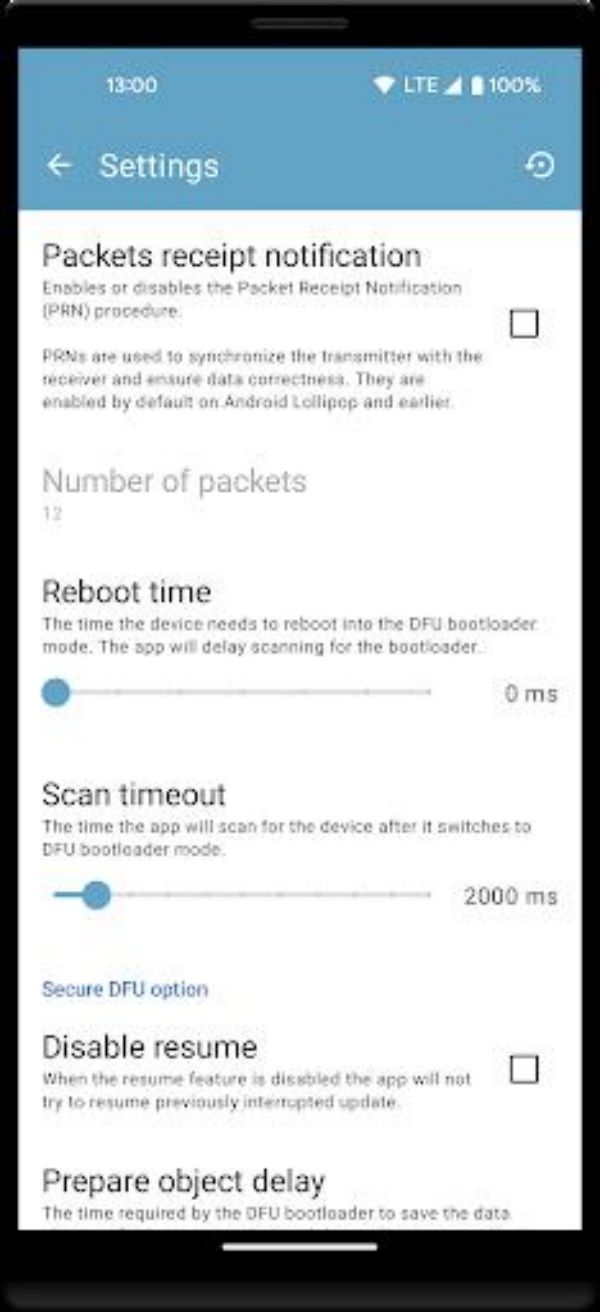 nRF Device Firmware Update Screenshot 2