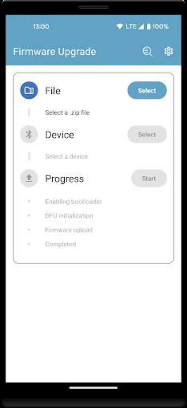 nRF Device Firmware Update Screenshot 1 