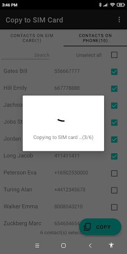 Copy to SIM Card Screenshot 2