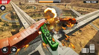 Train Vs Giant Pit Crash Games Screenshot 1