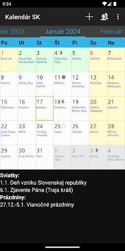 Kalendár SK Screenshot 1 