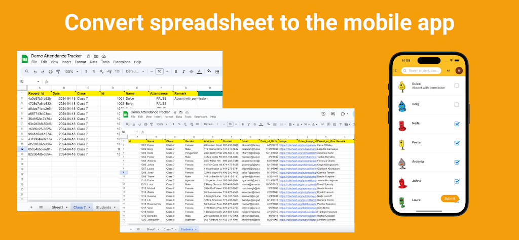 Attendance Spreadsheet Screenshot 1