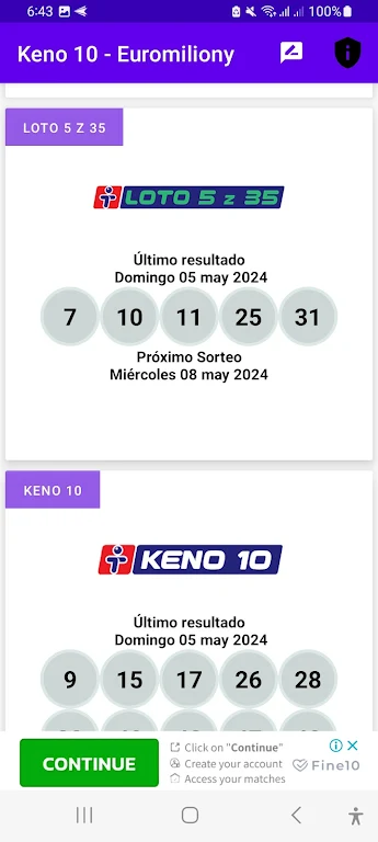 Keno 10 - Euromiliony Screenshot 4