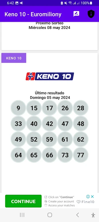 Keno 10 - Euromiliony Screenshot 1