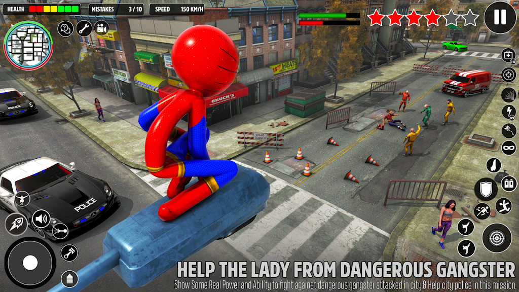 Stickman Rope Hero-Spider Game Screenshot 4 