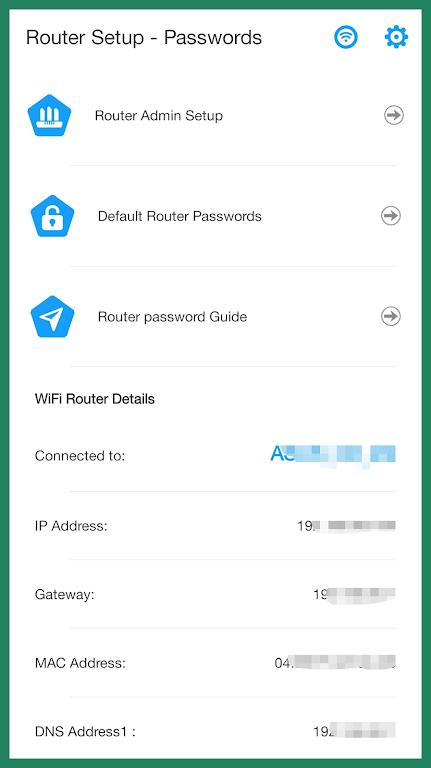 Router Admin Setup - Passwords Screenshot 1