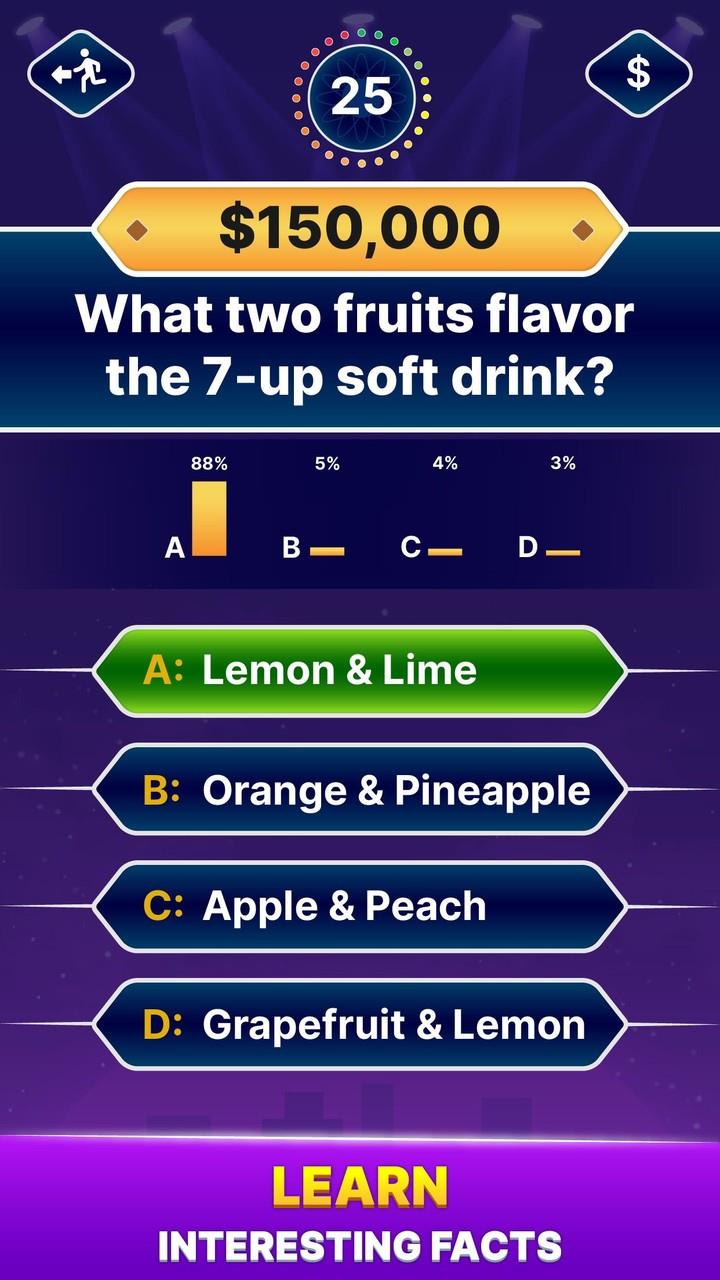 Trivia Quiz: Millionaire Games Screenshot 2