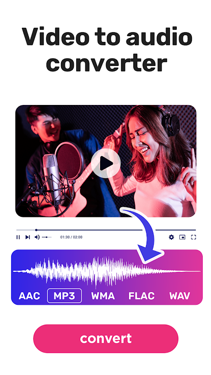 Video to audio, mp3 converter Screenshot 1 