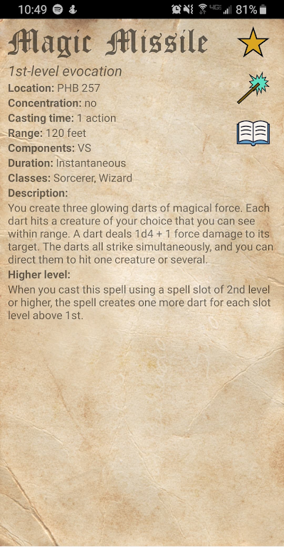 D&D Spellbook 5e Screenshot 4