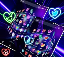 Neon Heart Launcher Theme Screenshot 6