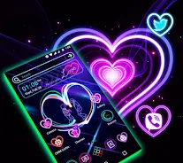 Neon Heart Launcher Theme Screenshot 5