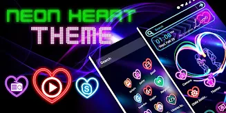 Neon Heart Launcher Theme Screenshot 1