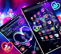 Neon Heart Launcher Theme Screenshot 3