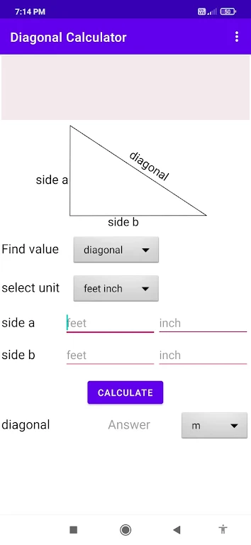 diagonal calculator Screenshot 2