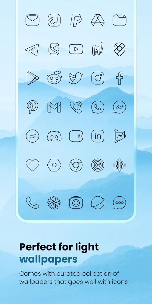 Vera Outline Black: Icon Pack Screenshot 2