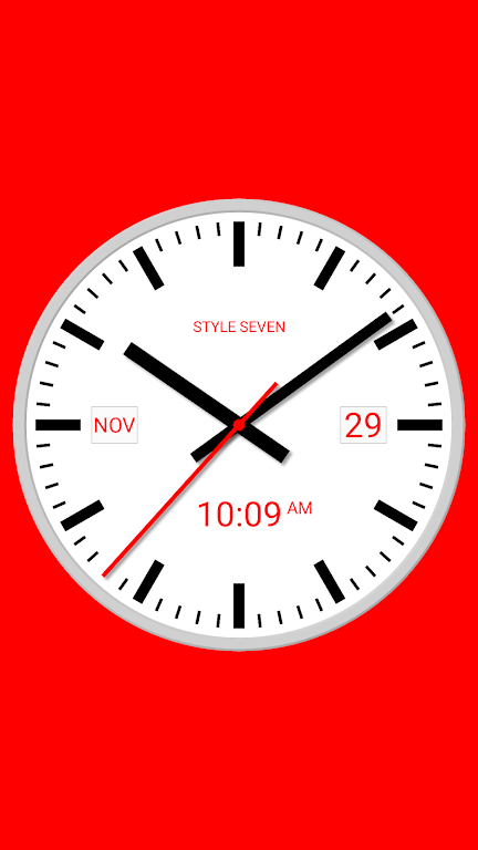 White Analog Clock-7 Screenshot 1 