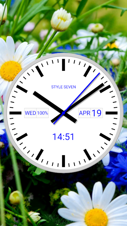 White Analog Clock-7 Screenshot 2 