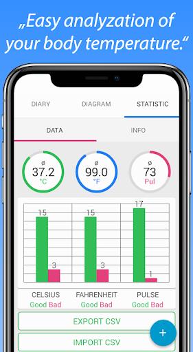 Body Temperature Fever Thermometer Diary Screenshot 2