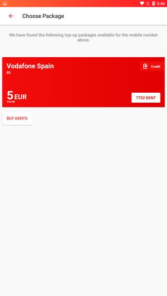 DENT - Send mobile data top-up Screenshot 2 