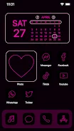 Wow Pink Neon Theme, Icon Pack Screenshot 1 