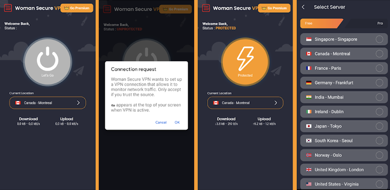 Woman Secure VPN Screenshot 3 