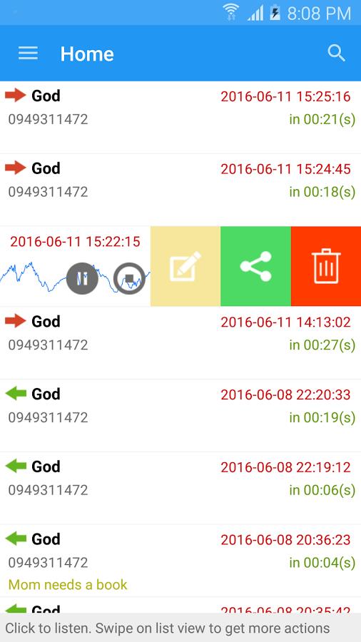 Robot Note Call Recorder Full Screenshot 1