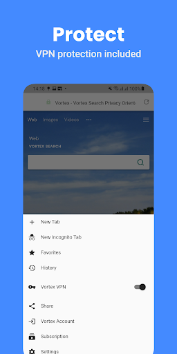 Vortex Browser: VPN & Ad-Block Screenshot 1 