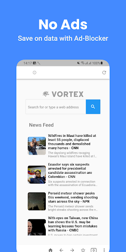 Vortex Browser: VPN & Ad-Block Screenshot 2 