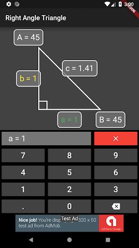 Right Angle Triangle Solver Screenshot 1