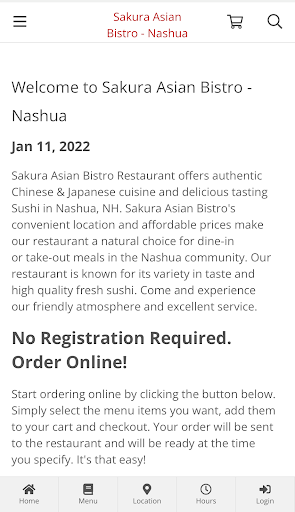 Sakura Asian Bistro - Nashua Screenshot 1 