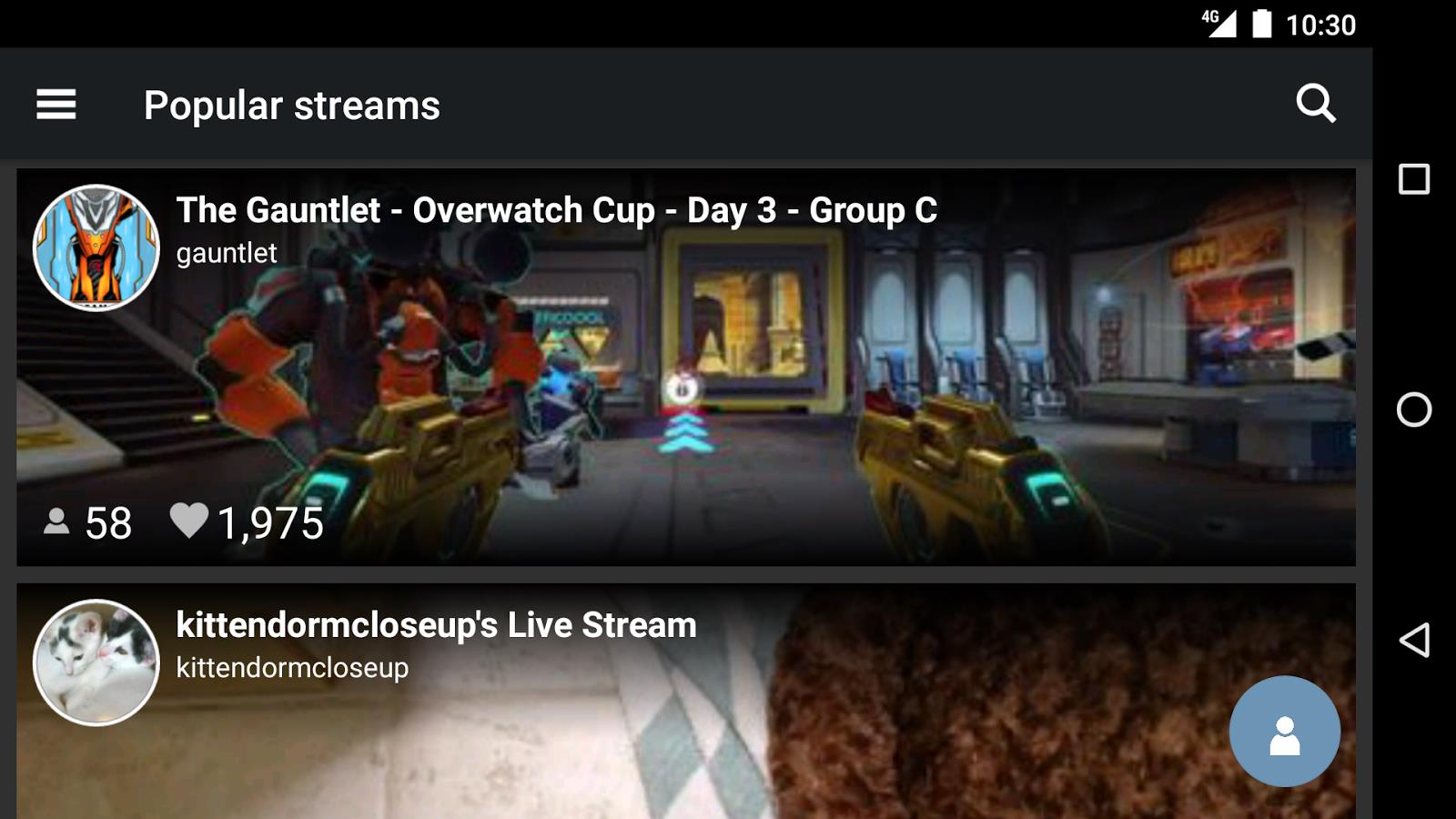 stream.me - Live Streams Screenshot 1