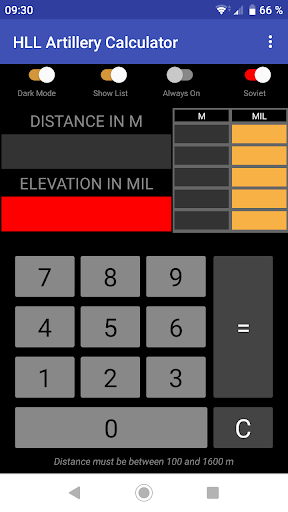 HLL Artillery Calculator Screenshot 4 