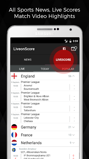 LiveonScore - Live Score, Sport Live News Screenshot 1