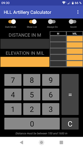 HLL Artillery Calculator Screenshot 3 