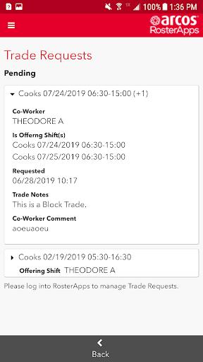 ARCOS RosterApps Mobile Screenshot 2