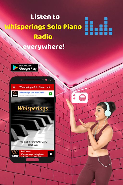 Whisperings Solo Piano Radio app Screenshot 1 